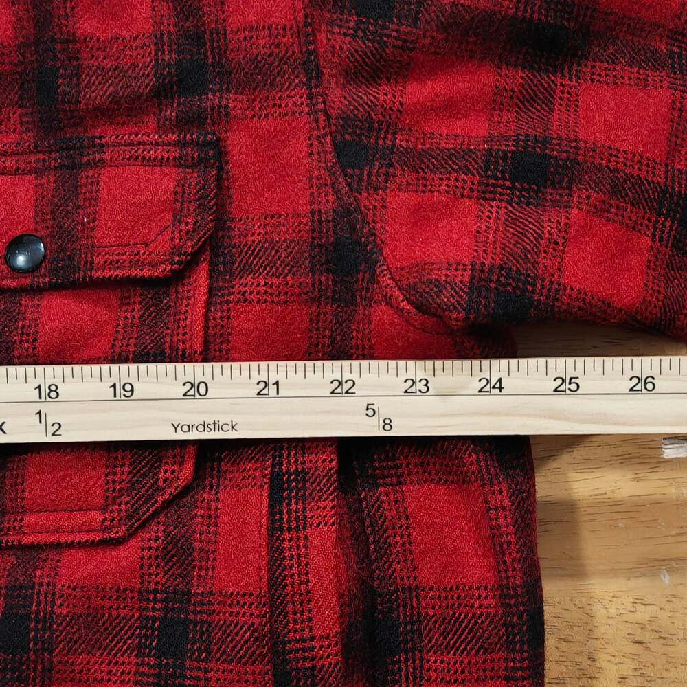 Vtg Woolrich 523 Mackinaw Cruiser Hunting Jacket Red Black Buffalo Plaid Size 42 - Picture 8 of 11